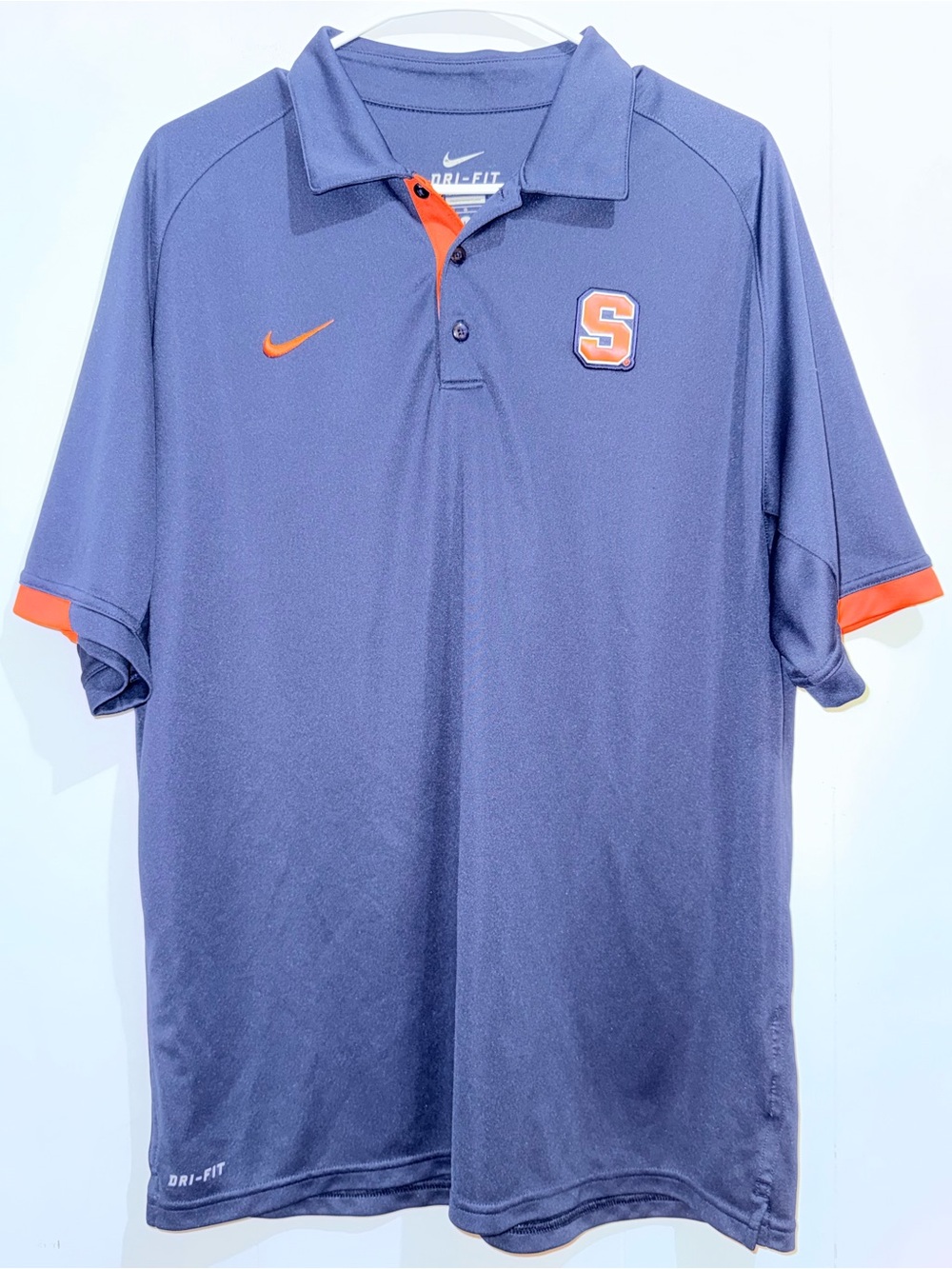 Nike Syracuse Orange Dri-FIT Sideline Polo Shirt Navy Men's Size L